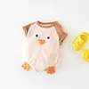 Summer Baby Bodysuit Short Sleeve Boys One Piece Waffle Infant Girls Clothes 4