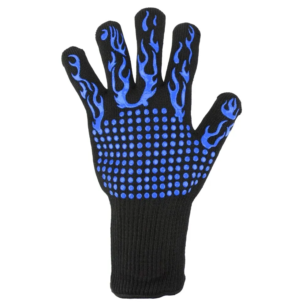 Extreme Heat Resistant Flame Retardant BBQ Gloves with Non-Slip Grip for High-Temperature Cooking