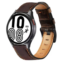 Crazy Horse Leather Watch Strap - Premium 20mm/22mm Bracelet Bands - 22mm watch band (Deep brown 3)