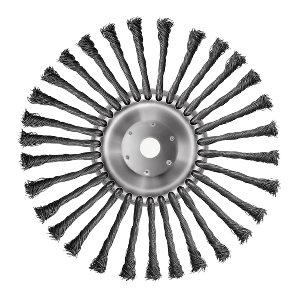 10inch Knot Steel Wire Grass Trimmer Head Universal Derusting Weeding Wheel Steel Wire Wheel Lawn Mower Brush Cutter Accessories