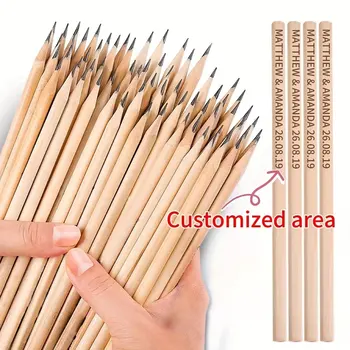 Confezione da 10/30/60/100 Pezzi, Matite HB Personalizzate per Disegno, Schizzi e Scrittura | Materiali riciclati ecologici, nessun sfumamento dell'inchiostro, testo/logo personalizzabile | Indispensabili per l'Ufficio e la Scuola, Strumenti per Studio d'Arte, Regali Personalizzati, Matite Specializzate per la Scrittura.