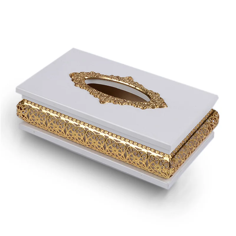 A1 High-grade silver gold tissue box metal paper tray napkin storage box car tissue box holder wx11081134 5