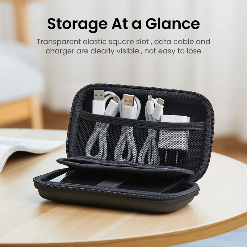 Ugreen Power Bank Case Caixa de Disco Rígido para 2.5 Disco Rígido Usb Cabo de Armazenamento Externo Transporte Ssd Hdd Case Estojo e bolsa p/ disco rígido - Imagem 6