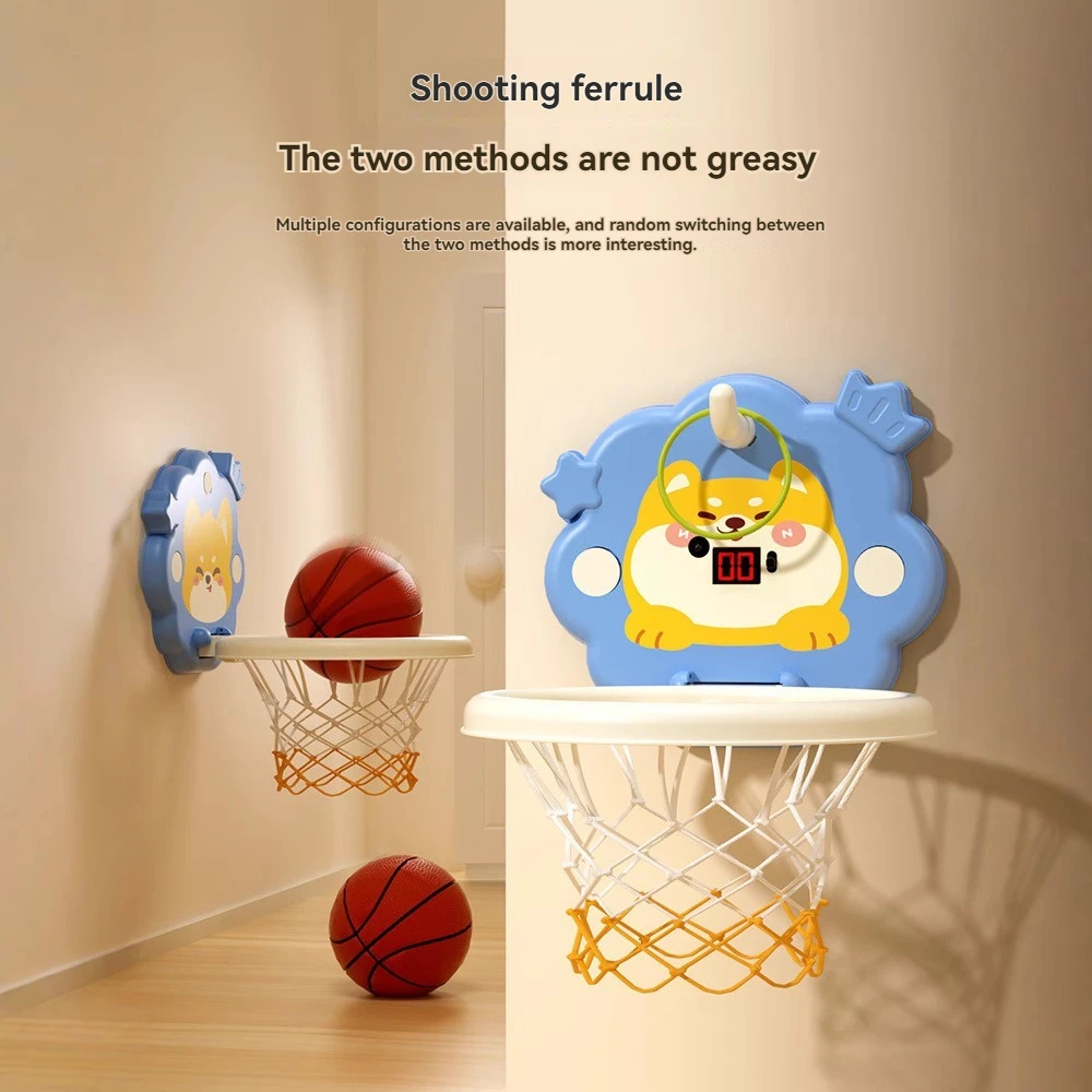 Hanging Children Basketball Hoop with Ball Pump Outdoor Indoor Sports Goal Play Game Suction Cup Adhesive Wall Stand Boys Gifts
