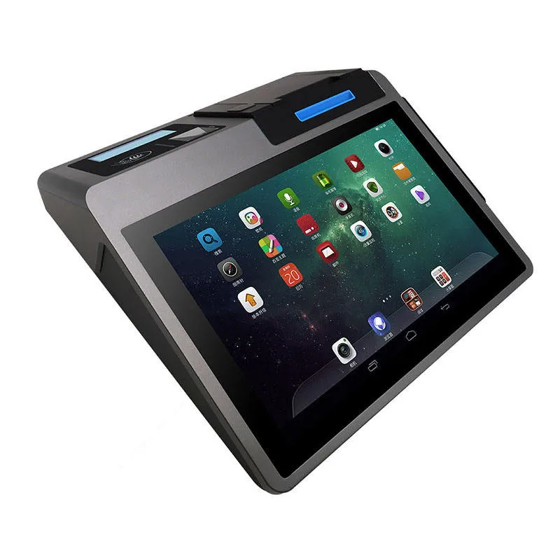 Z100 판매점용 데스크탑 안드로이드 POS 단말기, 10.1인치 터치스크린, NFC 스캐너, 58/80mm 감열 프린터 탑재