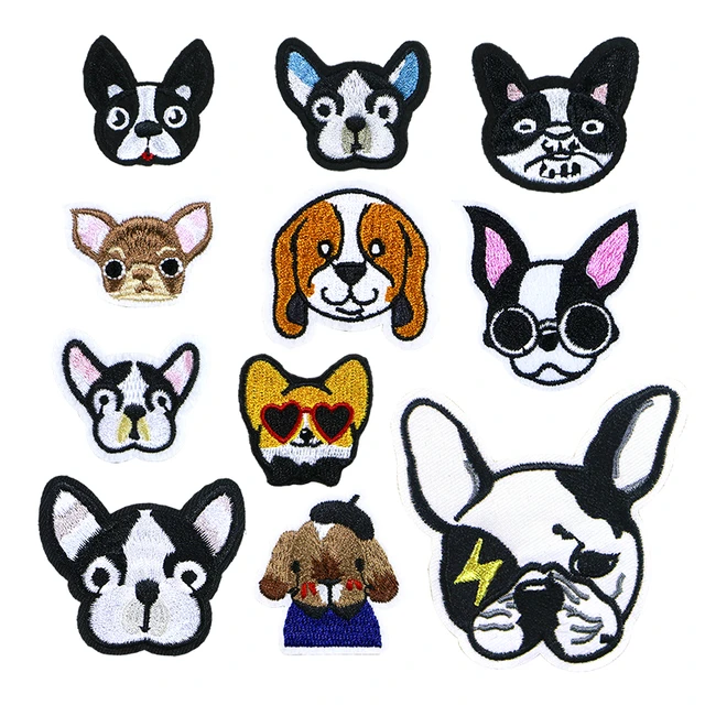 Dog Patches Clothing Patch Small Applique Iron On Fabric Stickers DIY