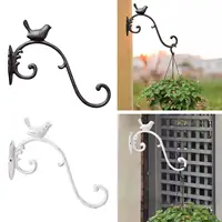 Cast Iron Bird Statue Wall Plant Hanger Length 25cm Decorative Patio Decoration 1