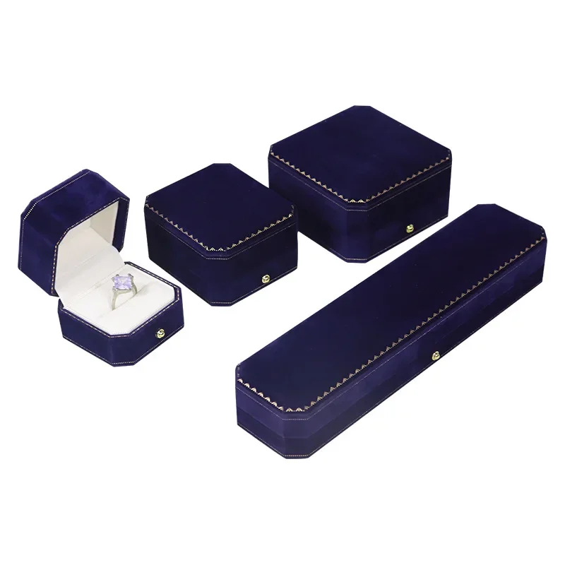 Velvet Jewelry Box Octagonal Wedding Luxury Ring Case Gift Box for Necklace Bracelet Earrings Wholesale Jewelry Packaging