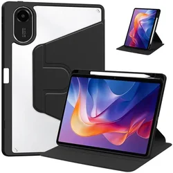 Enhanced 11 - inch Tablet Case with Pen Slot, Rotating Stand, and Auto Wake/Sleep Features for Redmi Pad 2 2025 (Black)