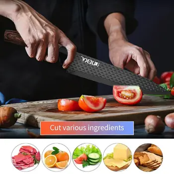 6pcs High Carbon Stainless Steel Knives Handmade Forged Cleaver Chef Butcher Kitchen Knife Wood Handle Chef Knife Cooking Tool 4