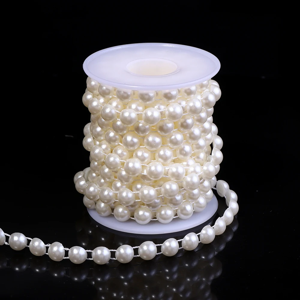 Ivory White Imitation Pearl Bead Chain for DIY Decoration and Jewelry Crafting