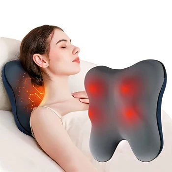 Back Massage Pillow with Heat Cordless Neck Massagers for Relax Deep Tissue Shiatsu Massagers for Full Body message 1