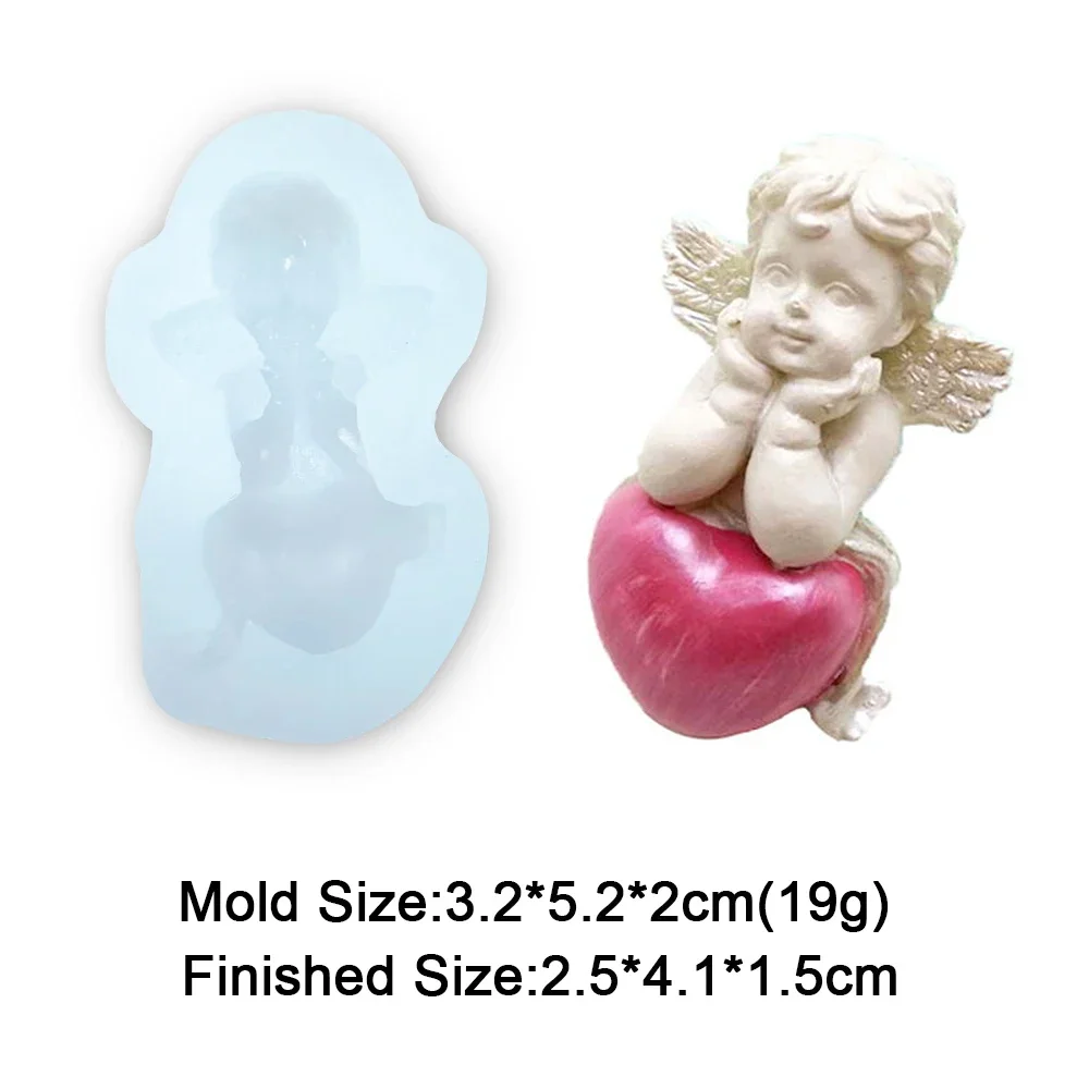Heiße 3 Stile DIY Kleiner Engel Amor Silikonformen Dekorationswerkzeuge Epoxidharzform Mini Handgemachte Gips-Tonform Haushaltsbedarf – Detail 4