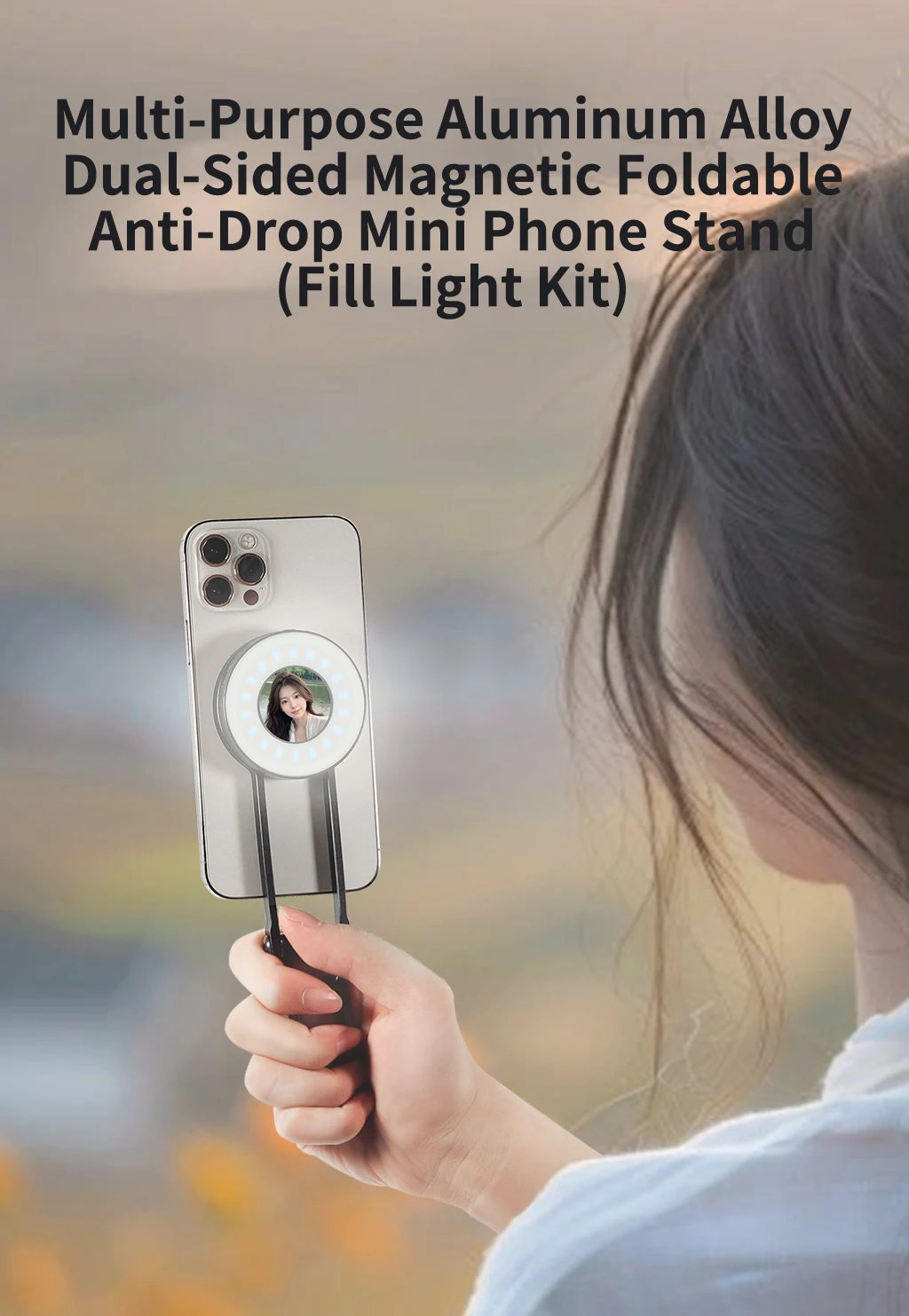 Magsafe Handy-Stativ: Doppelseitiger magnetischer Handyhalter für iPhone 17, 16, 15 – Ideal für Outdoor, Reisen, Vlogs und Live-Streaming – Detail 18