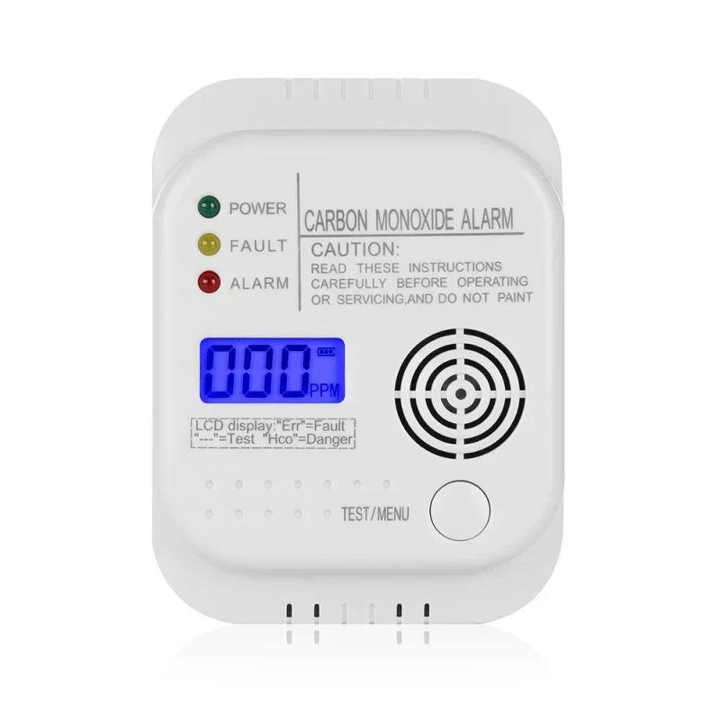 CO carbon monoxide detector detector alarm alarm sensor for home security warns both acoustically and optically