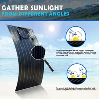 panneau solaire flexible, kit de panneau solaire avec chargeur de batterie 500-2000 W 12-48 V ; Convient aux camping-cars, aux yachts, aux camping-cars domestiques et aux toits. 4