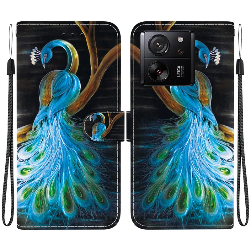 Elegant Flip Wallet Leather Case with Magnetic Stand and Cute Pattern Design