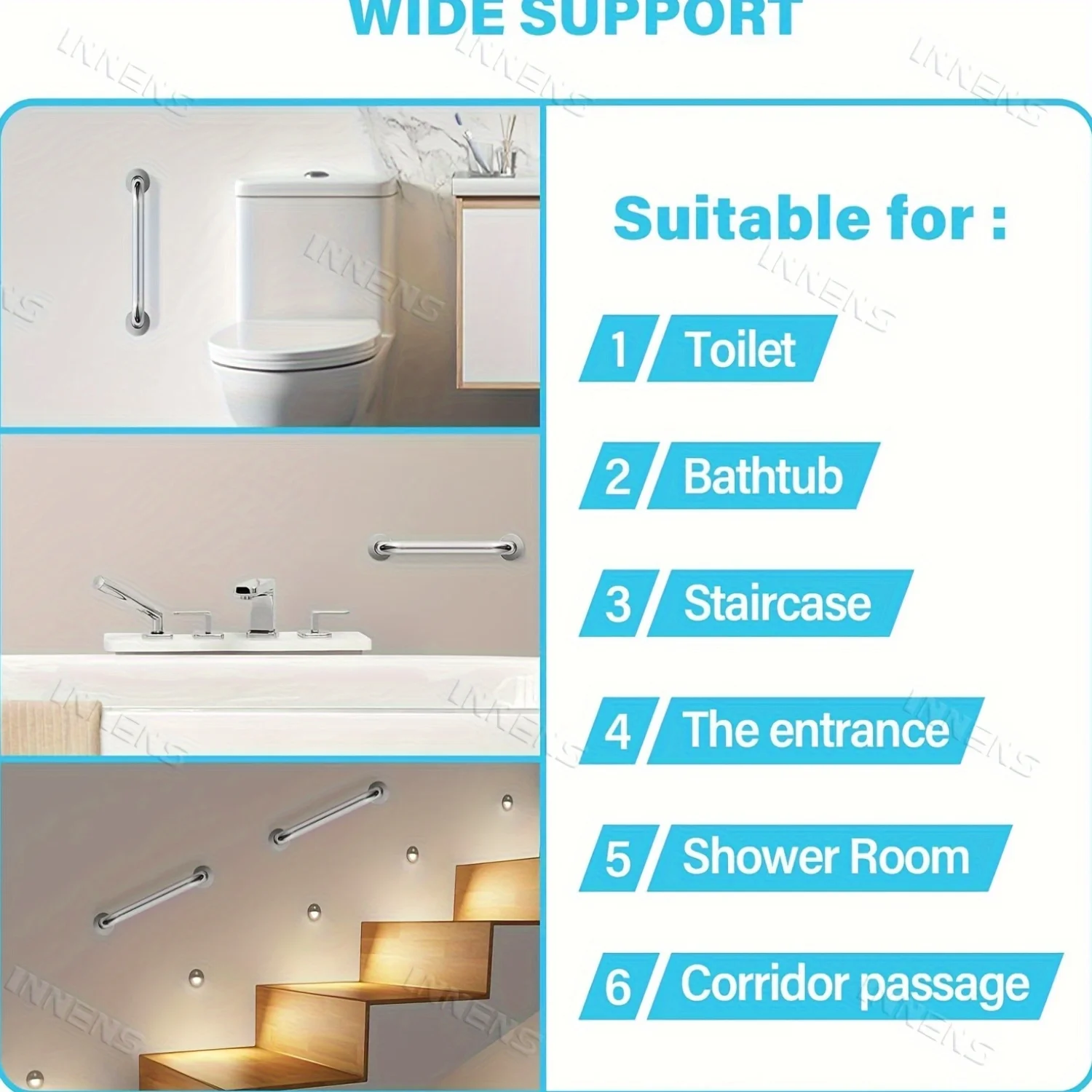 Stainless Steel Bathroom Grab Bar Handle -Slip-Resistant & Durable Safety Support for Seniors, Disabled, Injury Rehabilitation