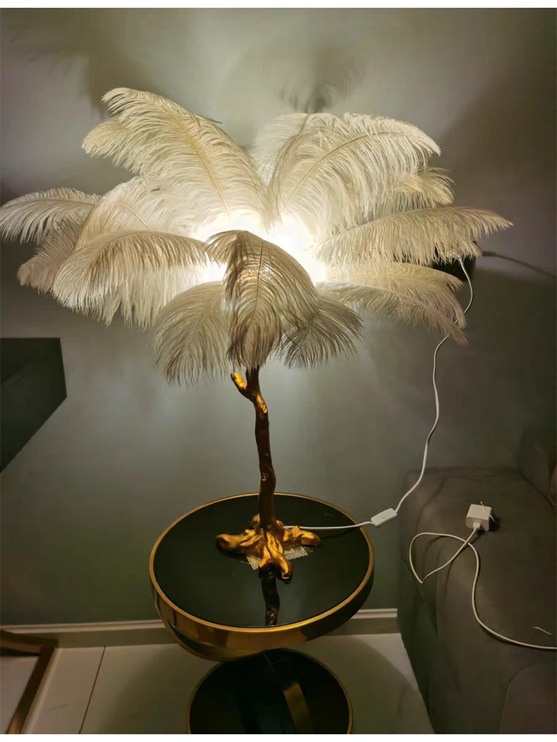 Ostrich Feather Floor Lamp