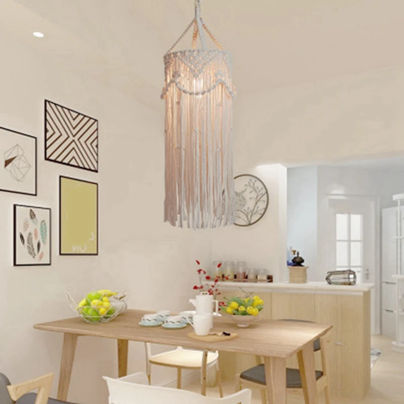 3X Chandelier Boho Decor Hand-Woven Charm Macrame Wall Hanging Creative Home Bunk Home Decoration Lamp Shade Mandala CNIM Hot