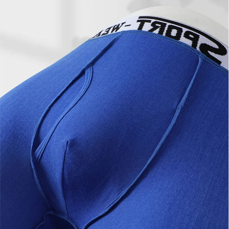 3 Pcs/Lot Fashion Solid Color Men's Underwear, Vibrant Waistband, Comfortable Flat Front, Quick-Drying Sports Breathable Shorts
