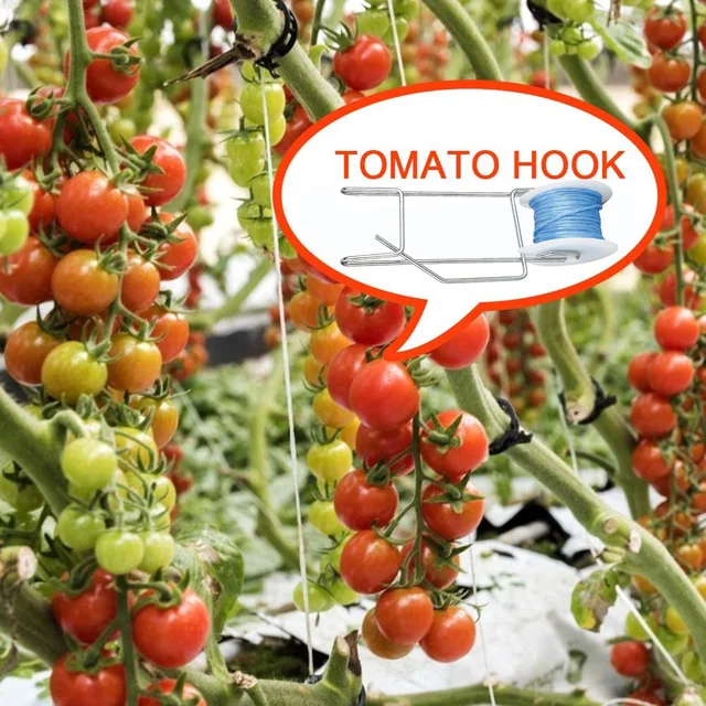 5/10 db Görgős Horog Növény Növekedési Tapadási Paradicsom Virág Szőlőzsinórrácsos Rácsos Zöldségklipek Üvegházhatás - Image 5