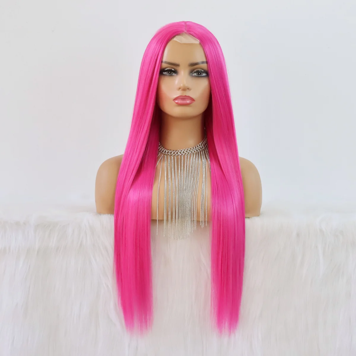 Synthetic Wig Long Straight Hair Free Part Natural Hairline Heat Resistant