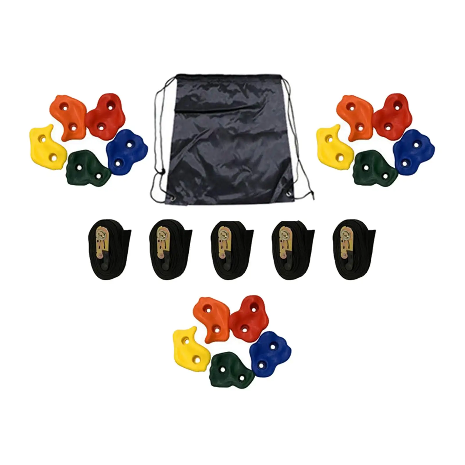 

15x Tree Climbing Holds for Kids Climber 5 Ratchet Tie Down Straps Improves Strength Tree Climbing Device Tree Climbing Training