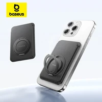 Baseus Magnetic Wallet Card Holder for iPhone 17 MagSafe PU Leather Phone Case with 360° Rotating Stand Bank ID Card Cover Case 1
