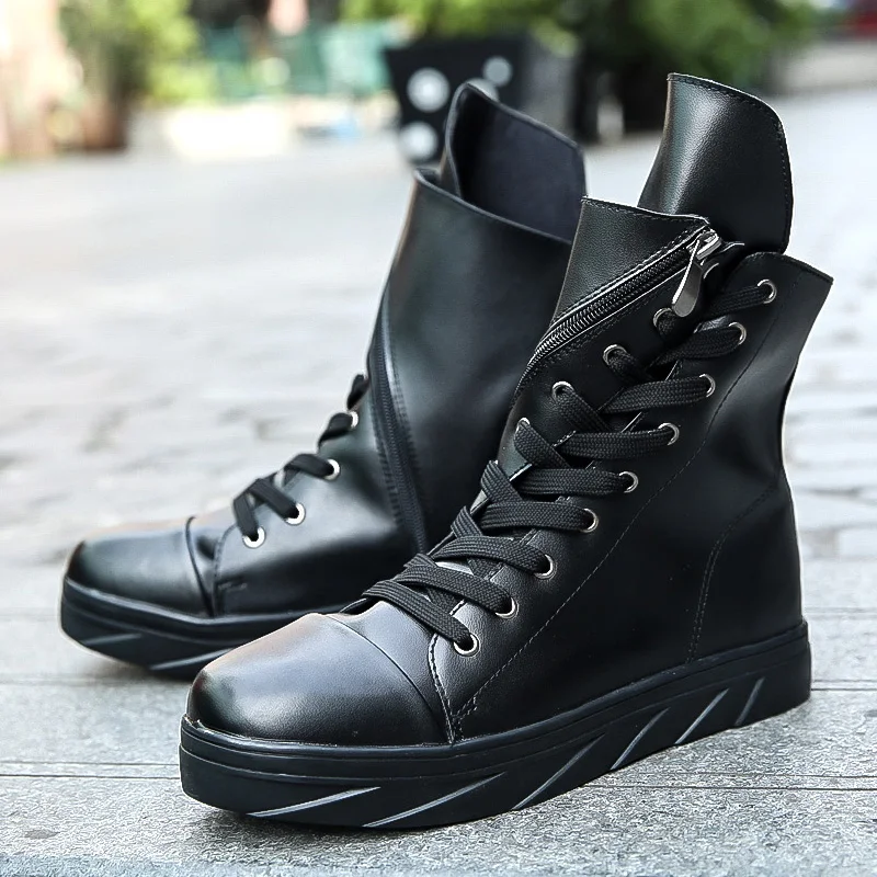 2023 Fashion Men Black Sneakers 44 Chaussure Men Sneakers Zipper Canvas Casual Shoes Man Spring Shoe