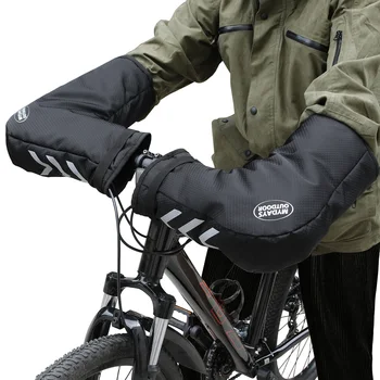 Bike Handlebar Mittens Reflective Winter Bicycle Handlebar Muffs Cold-proof & Waterproof Mountain/ Road Bike Handlebar Cover 1