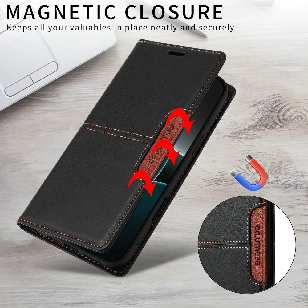 Premium Flip Case with RFID Protection - 360° Coverage & Enhanced Durability