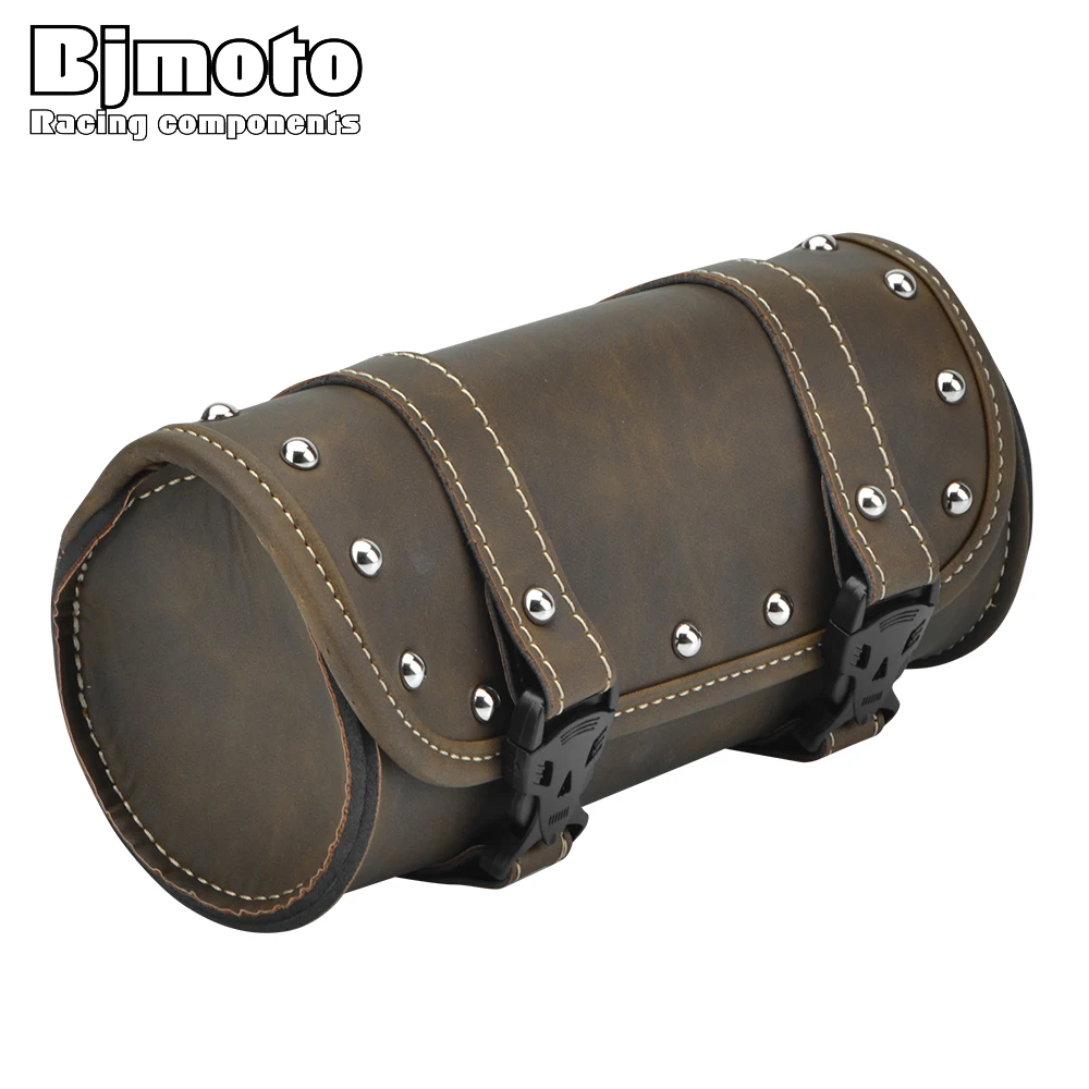 Color : Black Motorcycle Tool Bag Brown/Black Motorcycle Saddle Bags Luggage Moto Universal Motorbike Tool Roll PU Leather Motorbike Side Tool Pouch Tail Bag 
