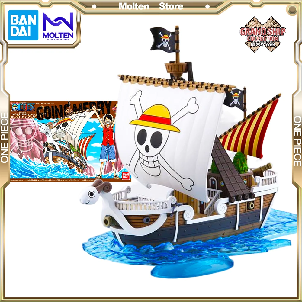 Bandai Original One Piece Grand Ship Collection Going Merry Anime Action Figure Rufy Ship Model Kit Assembly/Assembly