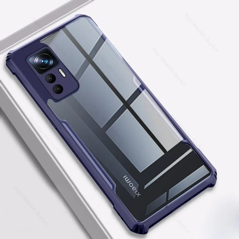 XINYEXIN Cover per Xiaomi 12T Pro Case, Custodia Protettiva in Vetro a Gradiente, Custodia Telefono Antiurto e Antigraffio con Cornice in Morbido Silicone - Nero