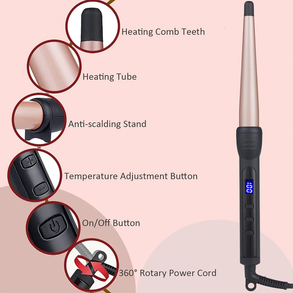 Hair Curler Ceramic Curling Iron Professional Curling Hair Tools 1-1/2 Inch Cone Electric Wand Roller Fast Heat Curlers hair curler hair iron hair tools