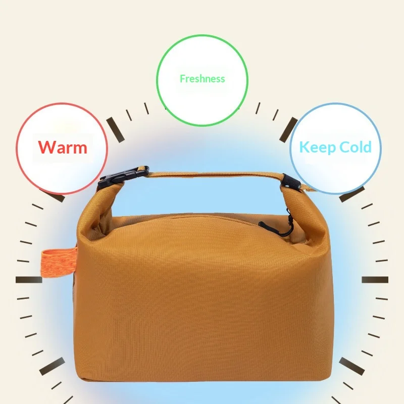 Winter Thermal Big Capacity Handbag for Lunch Box Office Staff Portable Meal Bag for Work Picnic Outing