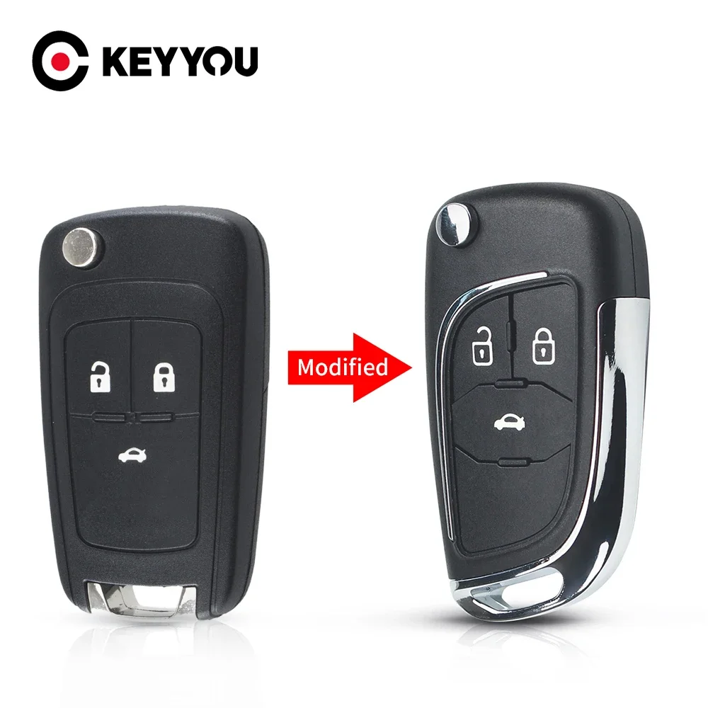 

KEYYOU Remote Key Case For Opel Vauxhall Zafira Astra Insignia 2/3/4/5 Buttons Replacement HU100 Flip Key Shell Fob Blank Cover