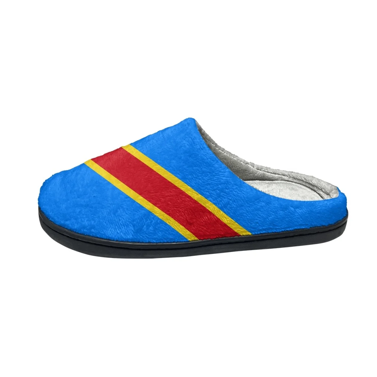 New Congo Flag Design Winter Footwear Women Flat Indoor Home Non Slip Slides Dropshipping Versatile House Warm Cotton Slippers