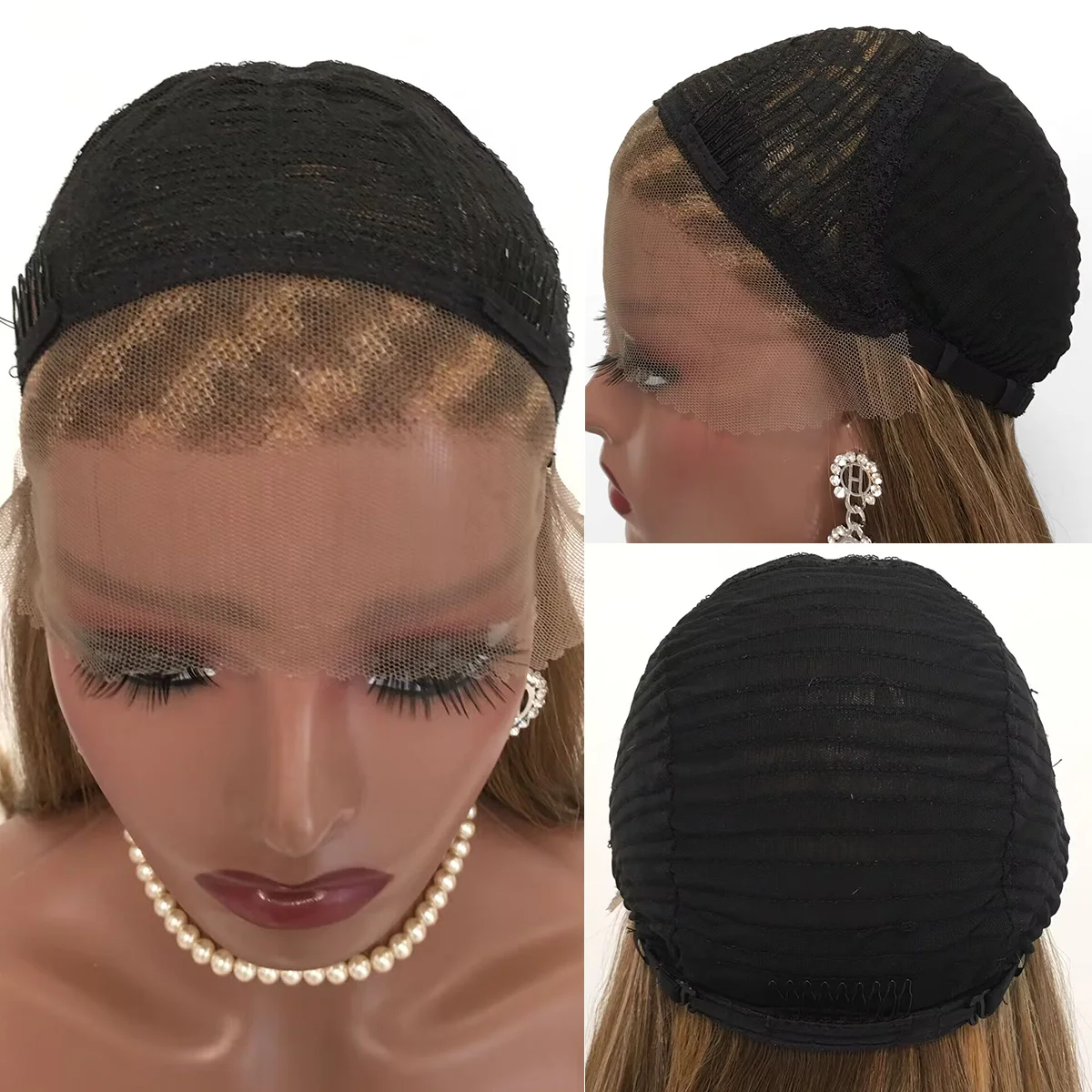 Premium 28&rdquo;ash blonde with dimension and a light brown/dark blonde human hair seamless EUROPEAN LACE WIG,jew lace wig