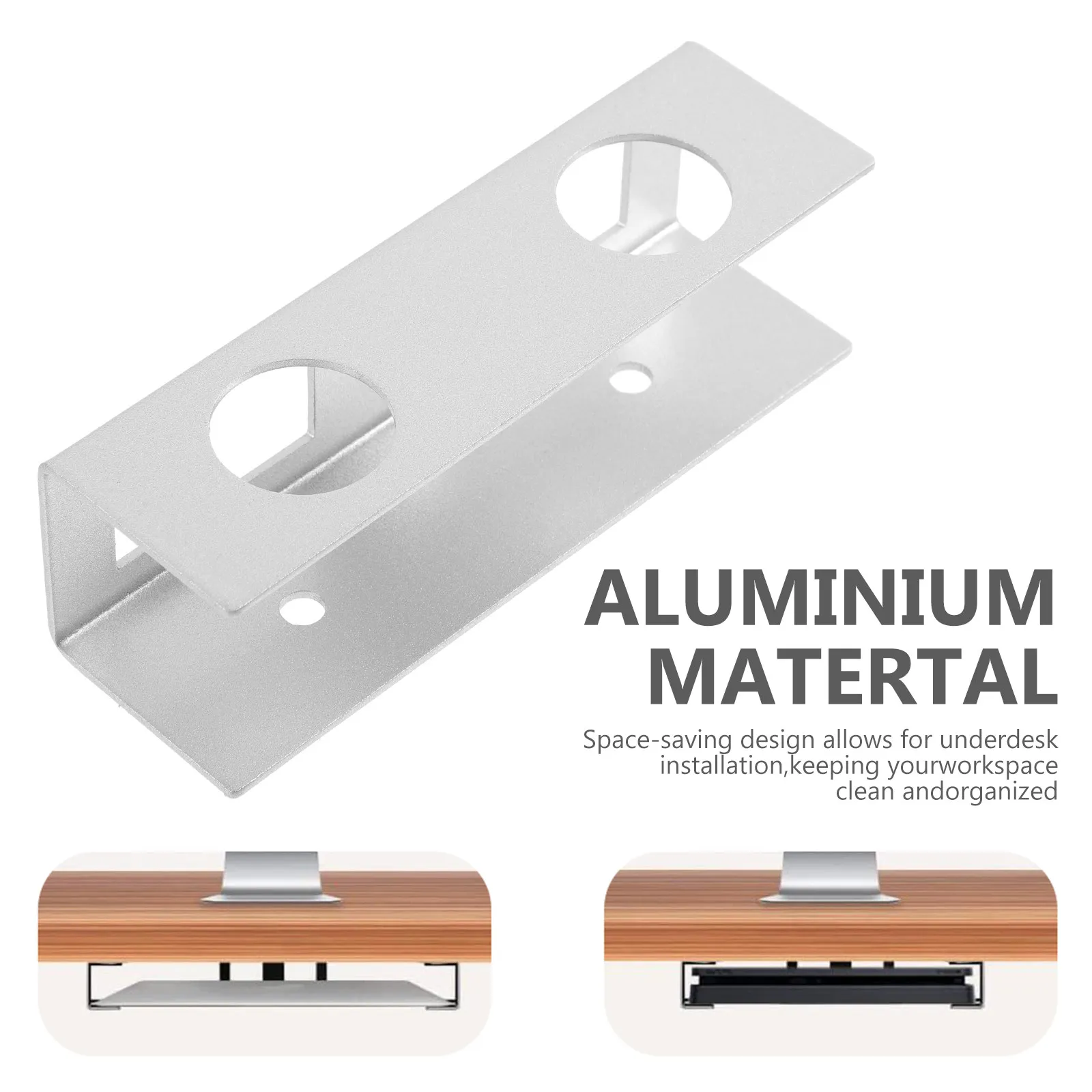 1 세트 알루미늄 언더 데스크 노트북 마운트 브래킷 노트북 태블릿 보관 공간 절약 견고한 금속 키보드 홀더 컴퓨터