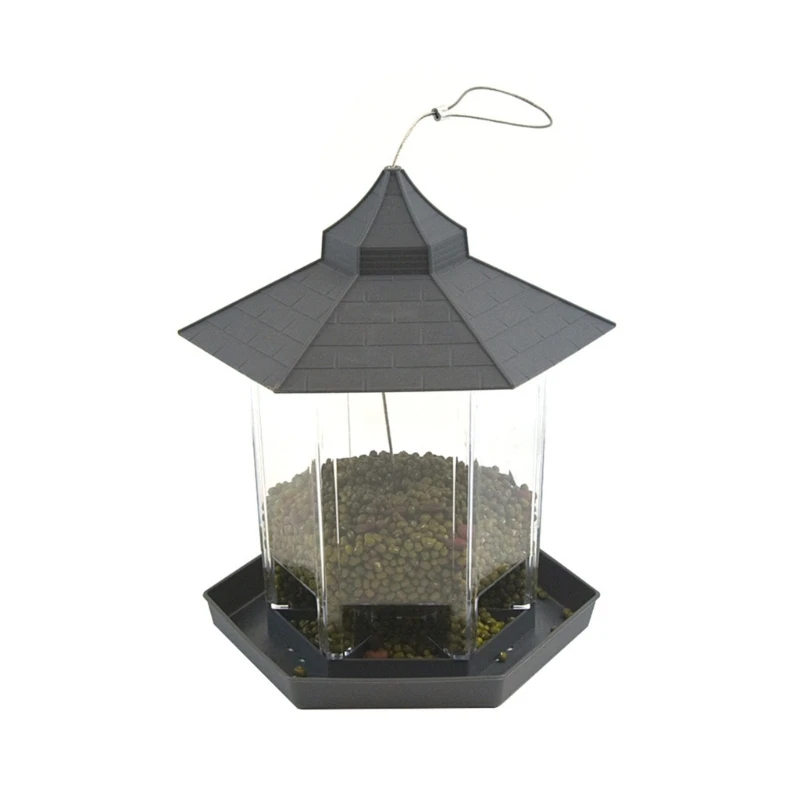 Garden Birds Feeder Hangable Parrots Feeders Clear Outdoor Feeding Station 6XDE