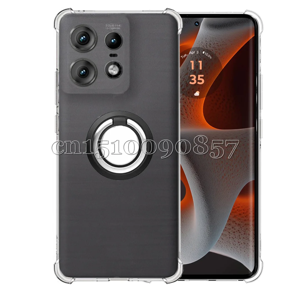 

Ring Holder Reinforced Corners Soft TPU Case Shockproof Back Cover for Motolora Moto Edge 50 Pro Edge50Pro