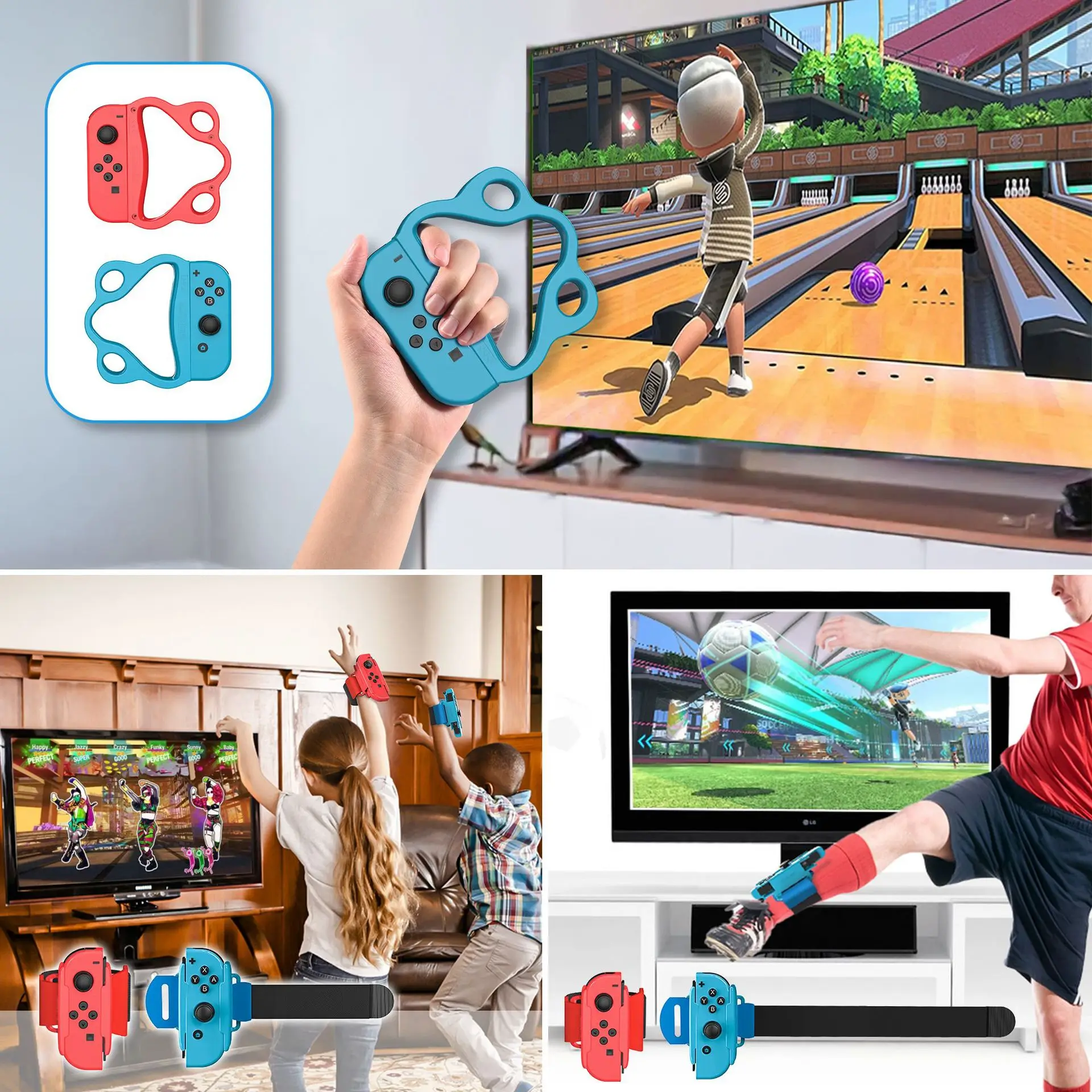 18 in 1 Switch Sports Somatosensory Sports Set Multi in 1 Game Lightsaber Tennis Racket Racing Steering Wheel