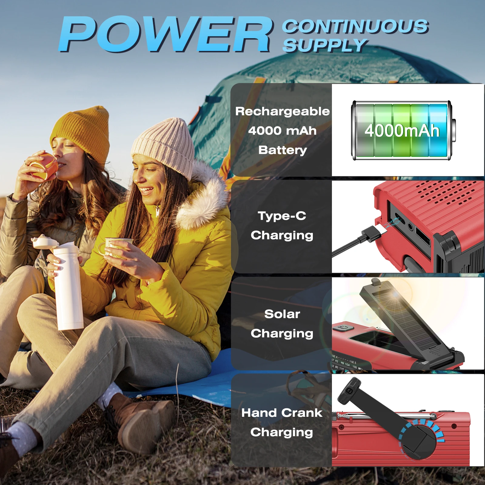 Led Light Portable Flashlight Emergency Light Emergency Light Bulb Portable Camping Light Tent Lamp Rechargeable Multifunctional Solar Outdoor Portable Light Hand Crank Rechargeable Light Bulb With Battery