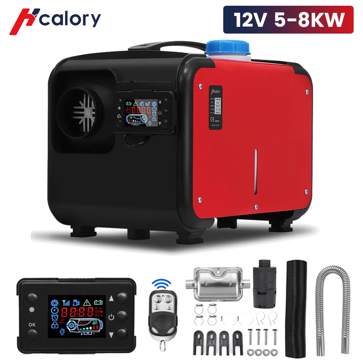 Hcalory 8kw Diesel-Zusatz heizung, 110-220V AC & 12/24V DC