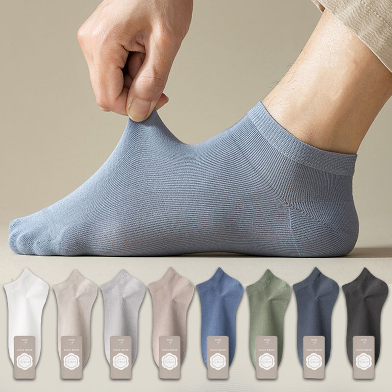 Mens Classic Trendy Business Socks Soft Breathable Mid-Tube Crew Sock Ultra Breathable Solid Color Casual Sports Male Sox Soft