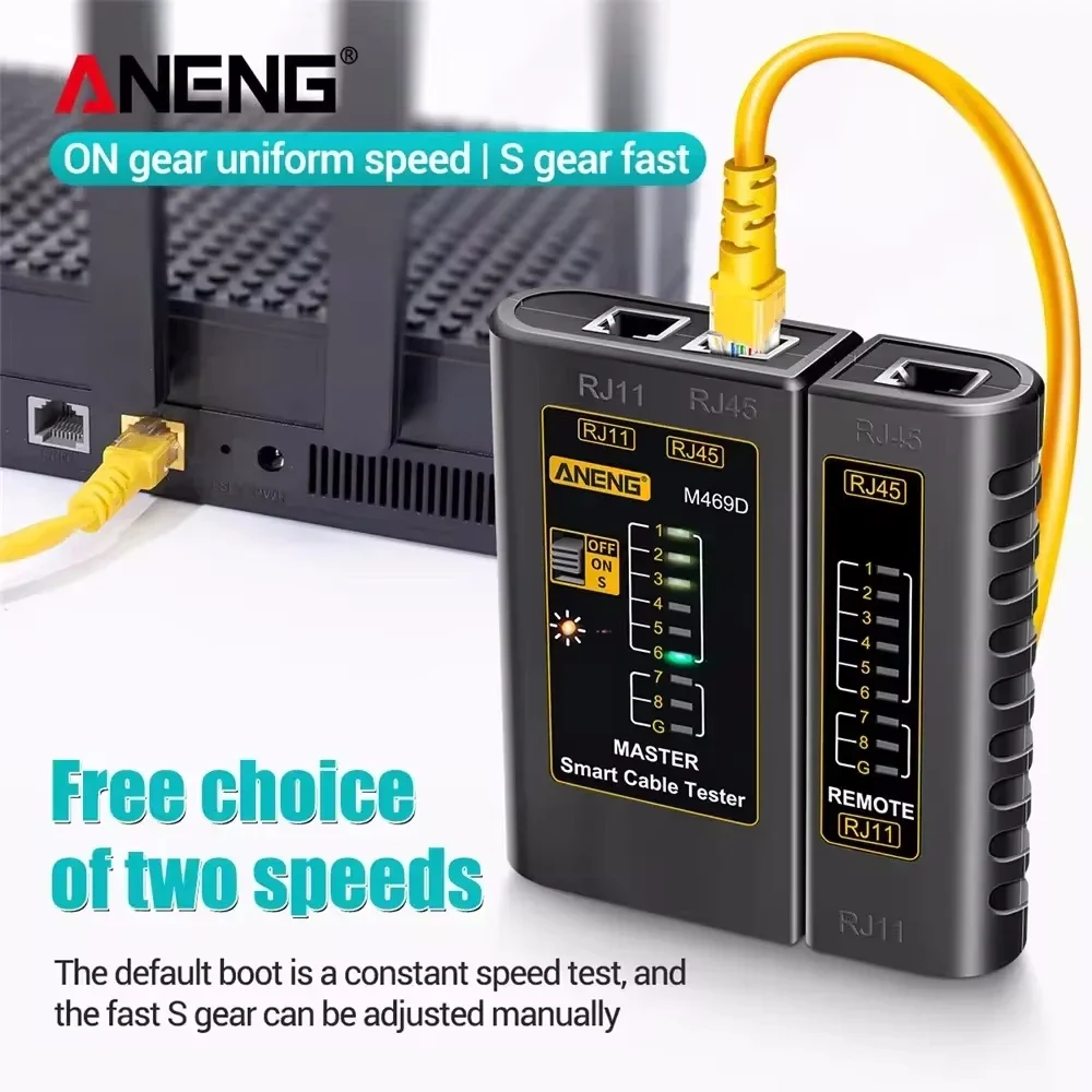 ANENG M469D Cable Lan Tester Network Cable Tester RJ45 RJ11 RJ12 CAT5 UTP LAN Networking Tool Network Repair