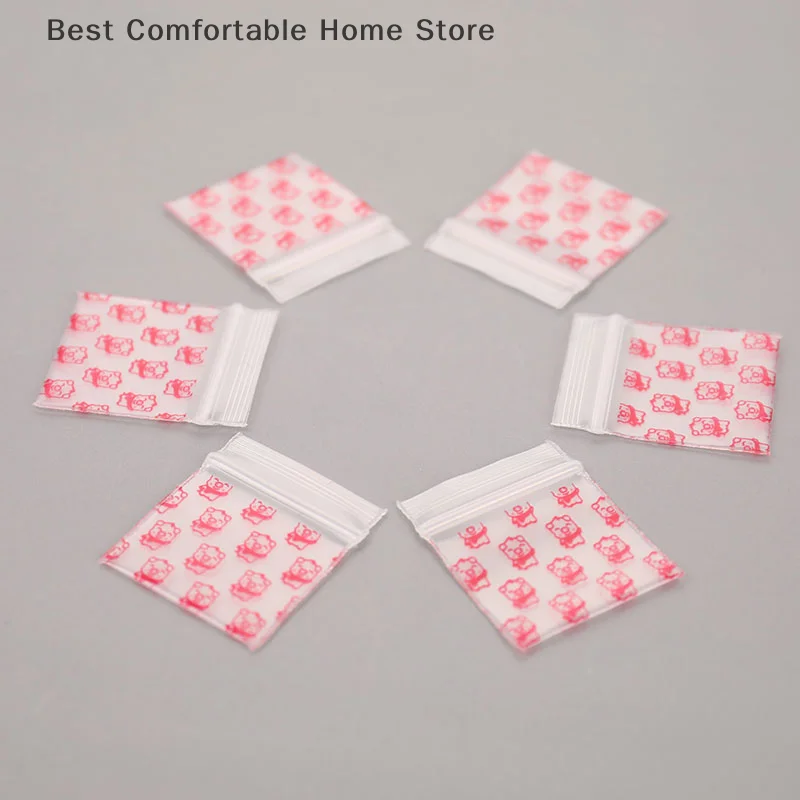 100Pcs/Pack Small Zip Lock Plastic Bags Reclosable Transparent Bag Candy Bag Vacuum Storage Bags For Wedding Birthday Party Gift