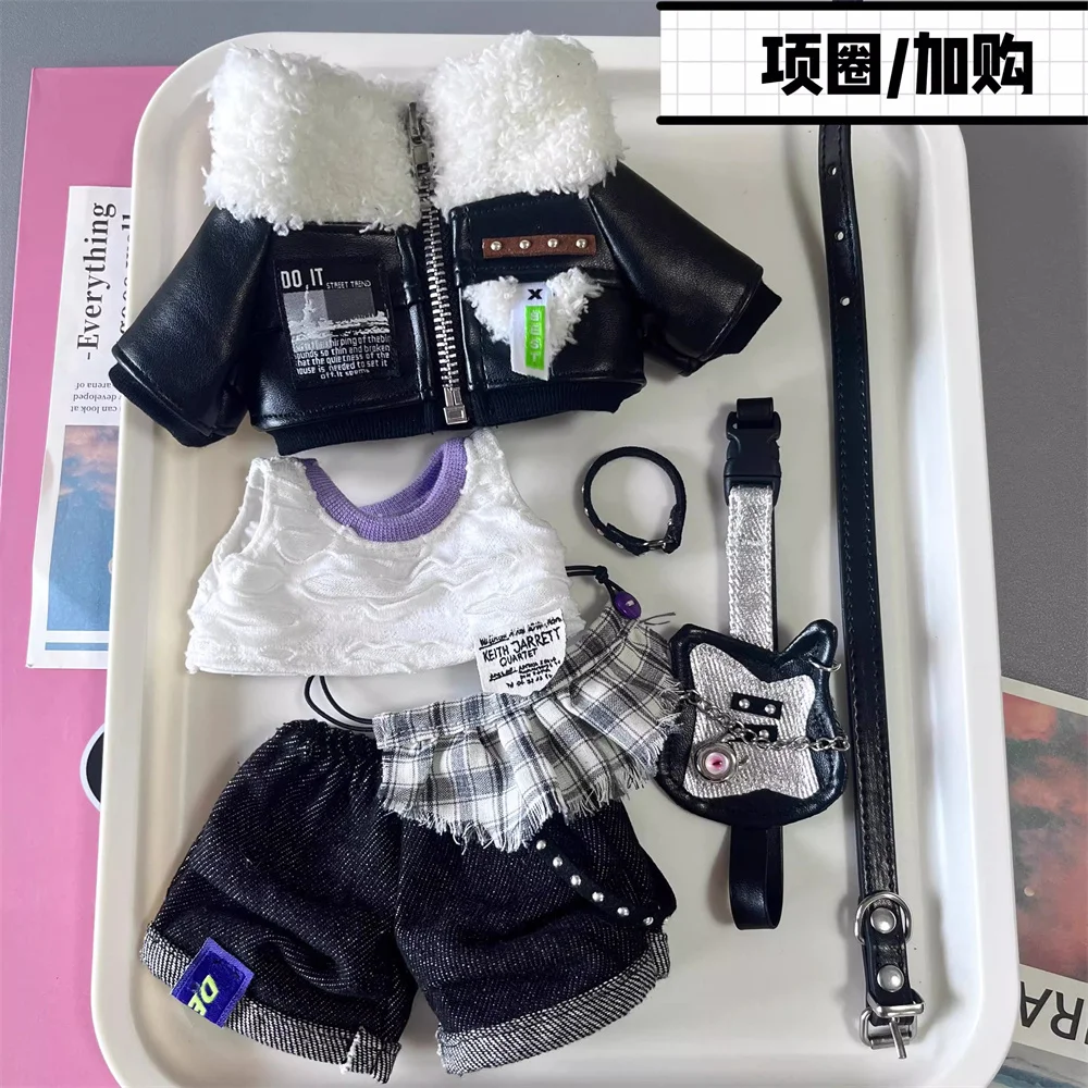Original Music Guitar Rock Handsome Cool Guy Suit For 20cm Doll Toy Costume Clothes Cosplay Kids Gift Cute 2